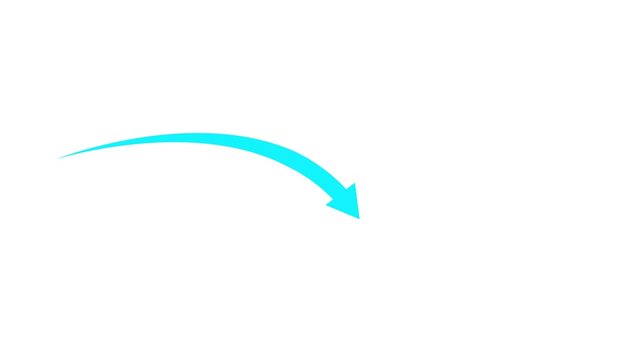 Cyan arc rotates clockwise across a white background