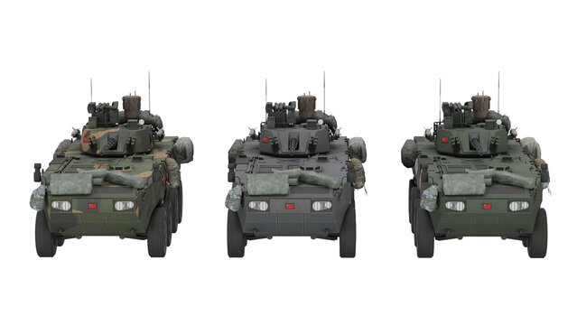 3d rendering battlefield zbd vehicles in military formation