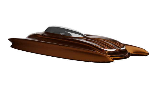 3d rendering futuristic sci fi car design with smooth curves