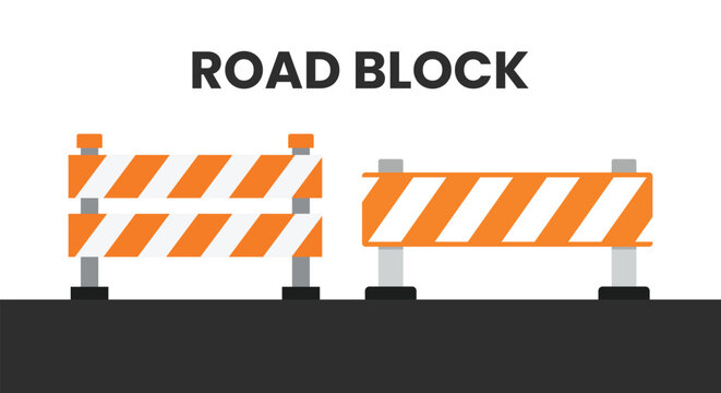 Road bloack barricades for traffic control and construction safety zone