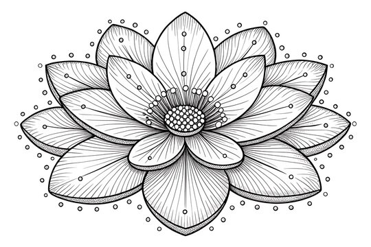 Elegant geometric lotus flower illustration