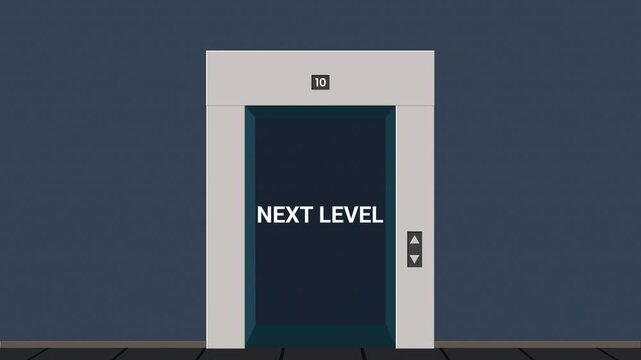 Elevator Doors Opening Next Level Title Animation