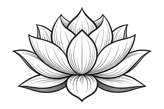 Elegant lotus flower detailed illustration