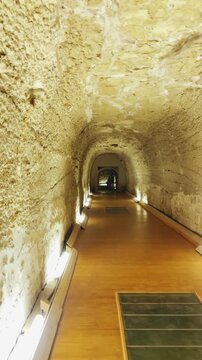 Catacombs and sarcophagi for the burial of mummies of sacred Apis bulls in the ancient Serapeum complex at Saqqara, Egypt.