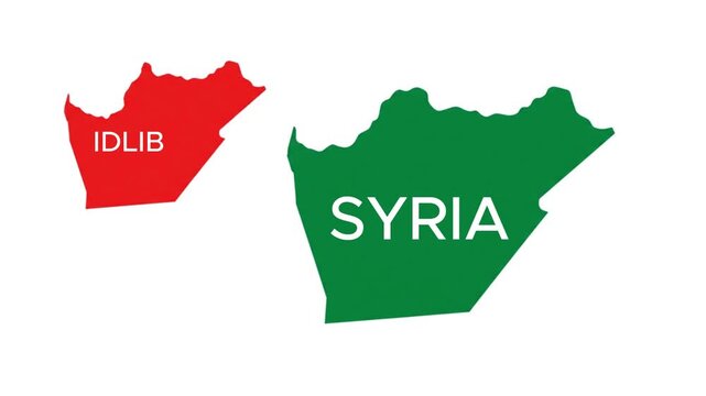 Idlib province map outline illustration representing syria geography and regional cartography