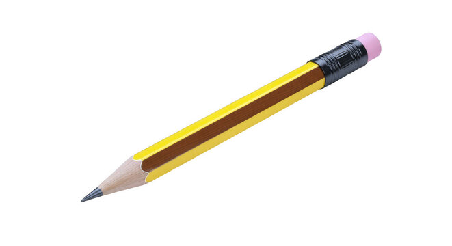 Yellow pencil with pink eraser