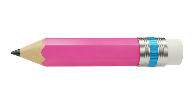 Pink eraser pencil with sharpener