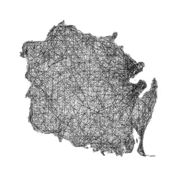 Sketch monochrome Camden County (Georgia) outline map design