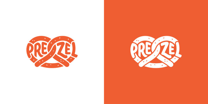 Textured pretzel snack typography logotype concept design