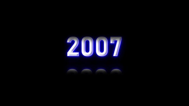 Dynamic scrolling progression timeline animation of 2000 to 2010 years. Scrolling Timeline 2010 Text Animation on Black Background. Vertical Progression from Past to Future Evolution Timeline.