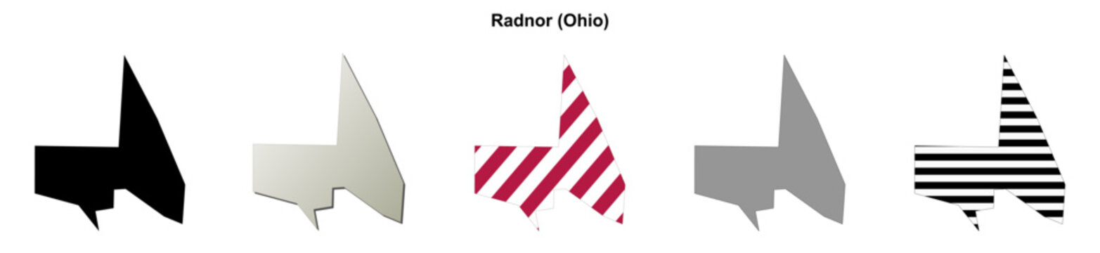 Radnor (Ohio) blank outline map set