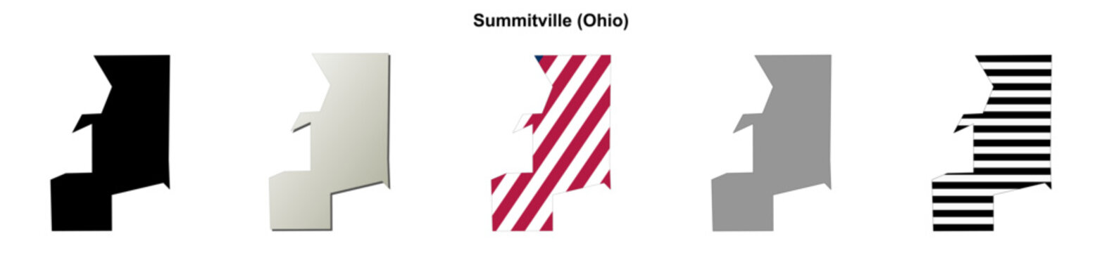 Summitville (Ohio) blank outline map set