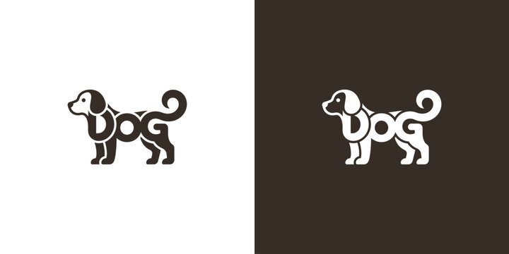 DOG BROWN Logo with Integrated Animal Typography