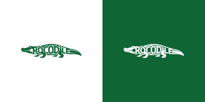 CROCODILE Logo with Integrated Animal Typography