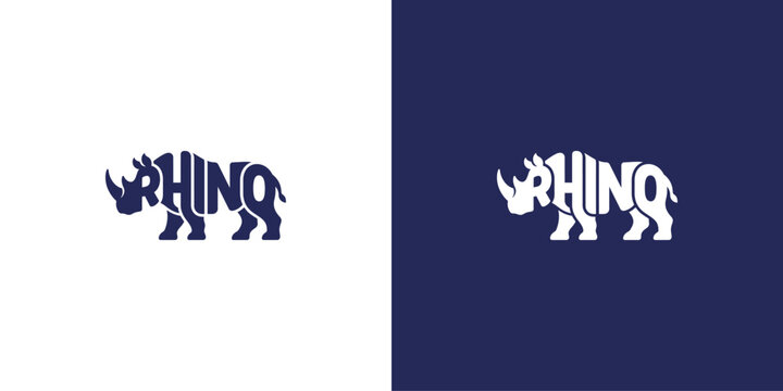 RHINO Logo with Integrated Animal Typography for download