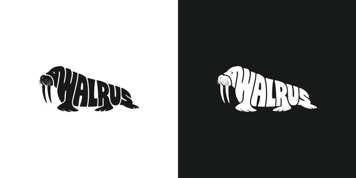 walrus Logo with Integrated Animal Typography
