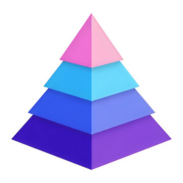 Colorful layered pyramid infographic chart on white background
