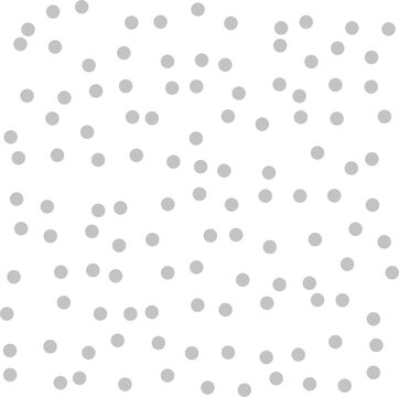 Big light gray round spots scattered. Irregular polka dot. Vector illustration. Transparent EPS version.
