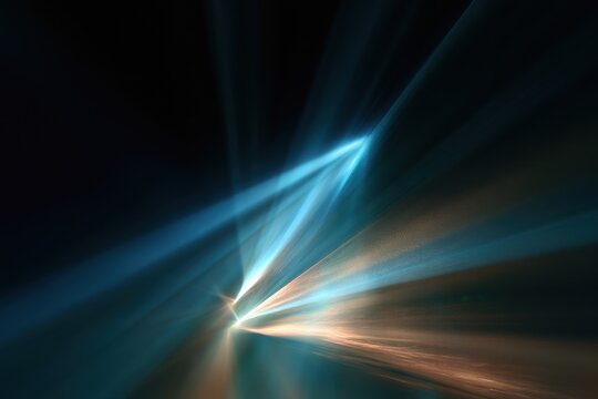 Radiant light rays weaving through negative space in a futuristic abstract scene