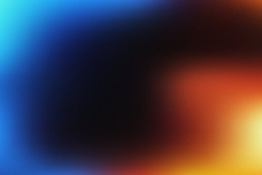 Abstract gradient background with grainy texture and soft blue orange light transition