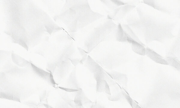 White crumpled paper texture background with creases and folds for creative designs Background