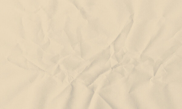 Vintage beige crumpled paper texture with creases, folds and grainy surface for background design Background