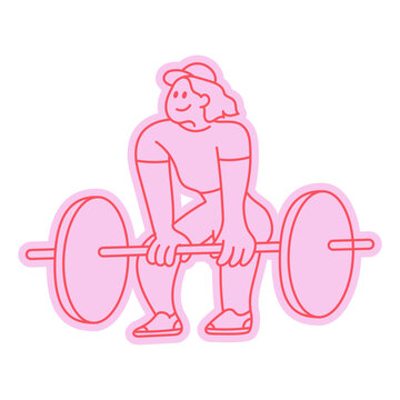 Vector sketch doodle illustration in trendy line style, fit and gym, wellness concept, feminine character and mascot related to fitness, pilates, sport and healthy lifestyle