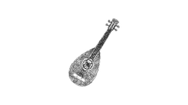 Sketch lute icon animation - smooth progressive reveal