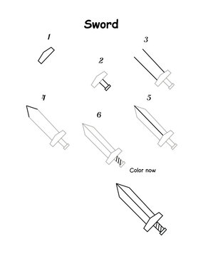 Sword step by step drawing