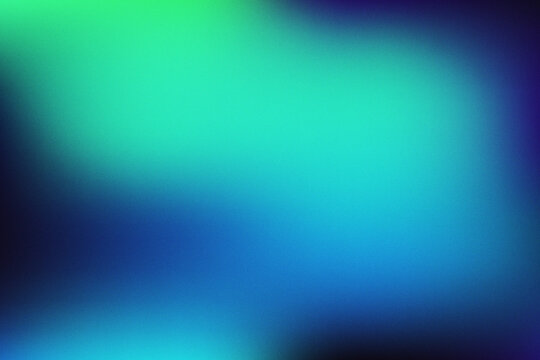 Abstract gradient background with soft blue and green light and grainy film texture
