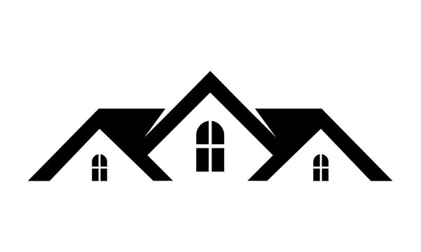 black real estate property logo