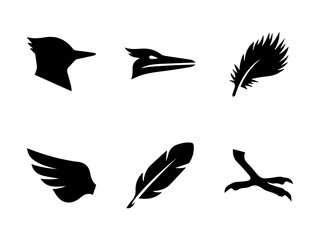 Naklejka premium Bird Silhouette Icon Set for Logo and Brand Design