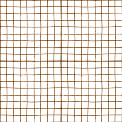 Watercolor seamless pattern of brown plaid grid lines with textured details. Minimalist vintage cottagecore illustration for nursery wallpaper and fabric design. © Marina Morenova