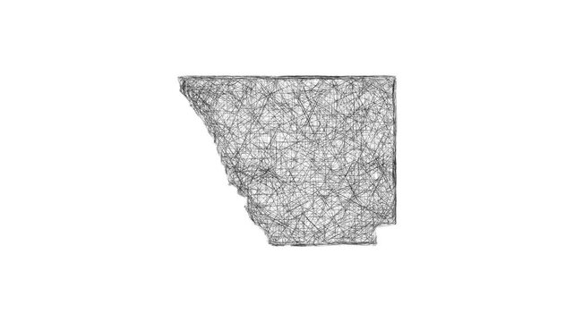 Sketch Larimer outline map animation - smooth progressive reveal