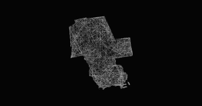 Sketch Middlesex outline map animation - smooth progressive reveal