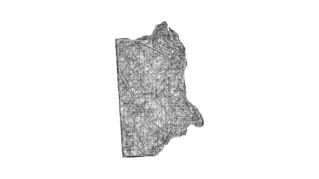 Sketch Kent outline map animation - smooth progressive reveal