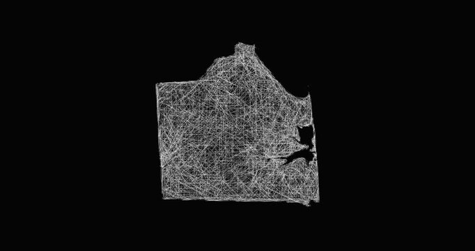 Sketch Sussex outline map animation - smooth progressive reveal