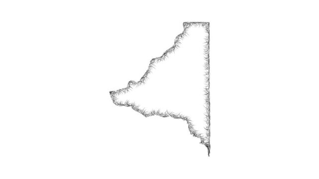Sketch Bradford outline map animation - smooth progressive reveal