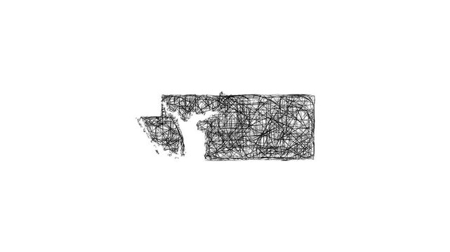 Sketch Charlotte outline map animation - smooth progressive reveal