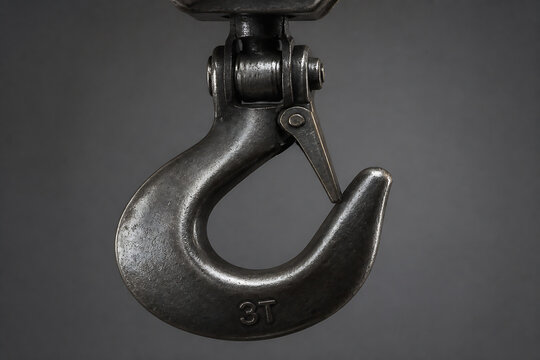 A heavy-duty metal lifting hook with a 3T rating is displayed against a plain gray background.
