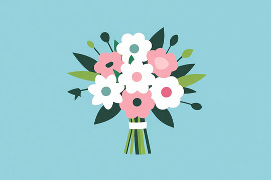 Charming White and Pink Wedding Bouquet Radiating Romance and Joy Against a Soft Background