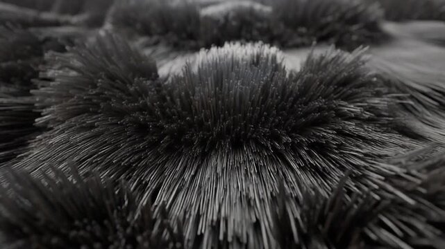 Close-up of Black Faux Fur Texture with Soft Fluffy Pile