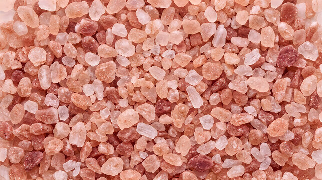 Himalayan pink salt crystals close up texture