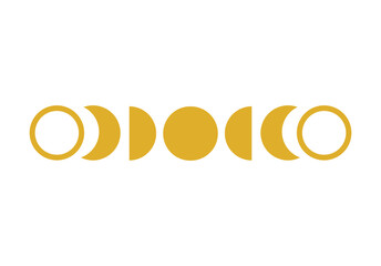 Elegant Gold Moon Phase Celestial Decorative Element © V