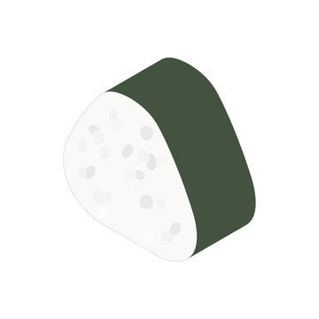 おにぎり(側面巻き・海苔)のイラスト