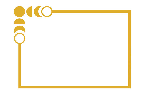 Elegant Gold Moon Phase Celestial Rectangular Corner Accent