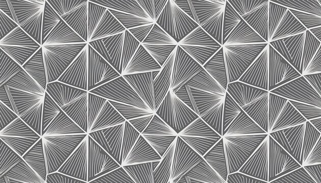 monochrome geometric seamless pattern with nested triangle line shapes