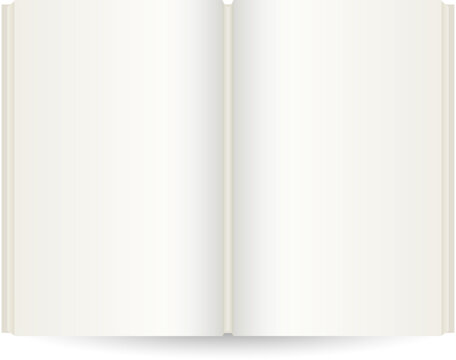 Blank open book isolated on white background
