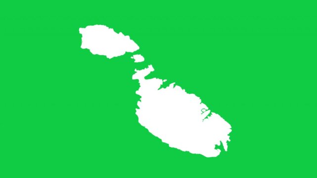 Malta wiggle animation map loop green background