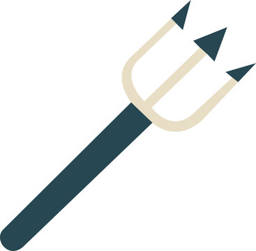 Grey long devil pitchfork weapon tool